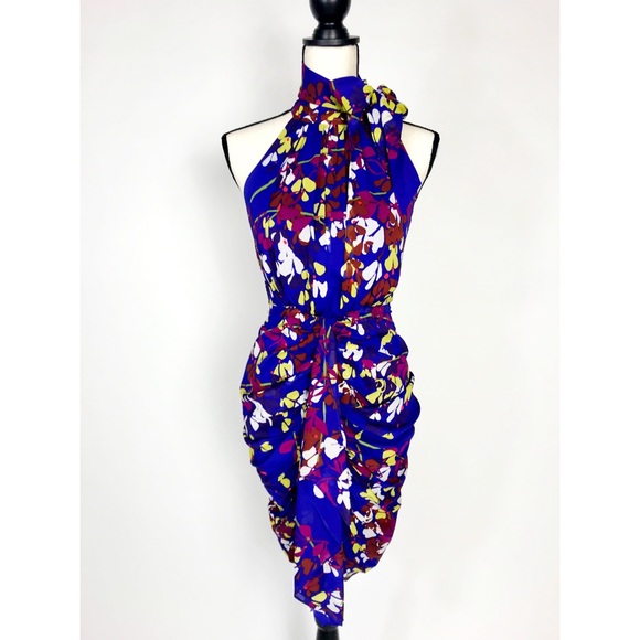 Trina Turk Dresses & Skirts - Trina Turk Neck-Tie Floral Print Dress